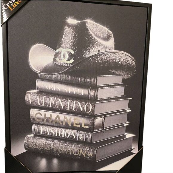 Crystal Luxe Designer Cowgirl Framed Canvas Wall Decor - Picture 2 of 6